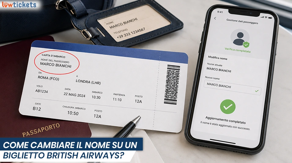 Come cambiare il nome su un biglietto British Airways?