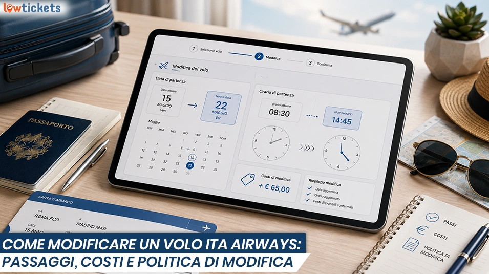 Come modificare un volo ITA Airways: passaggi, costi e politica di modifica
