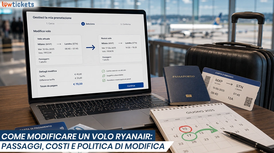 Come modificare un volo Ryanair: passaggi, costi e politica di modifica