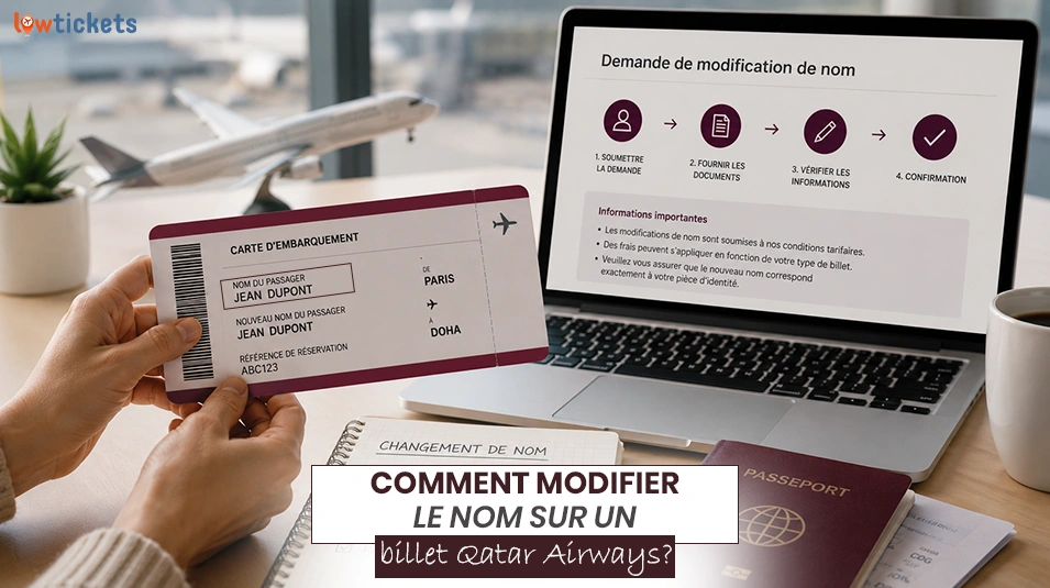 Comment modifier le nom sur un billet Qatar Airways?