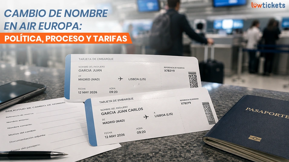 Cambio de nombre en Air Europa: política, proceso y tarifas (guía de 2026)