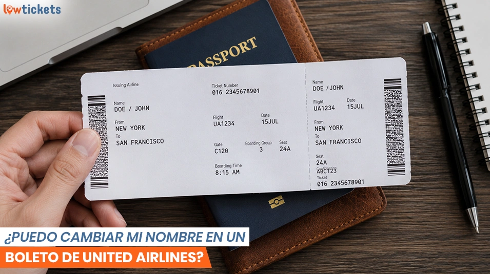 ¿Puedo cambiar mi nombre en un boleto de United Airlines?