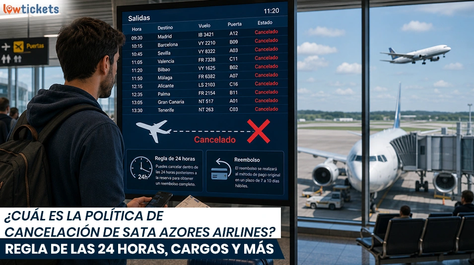 ¿Cuál es la política de cancelación de SATA Azores Airlines? Regla de las 24 horas, cargos y más