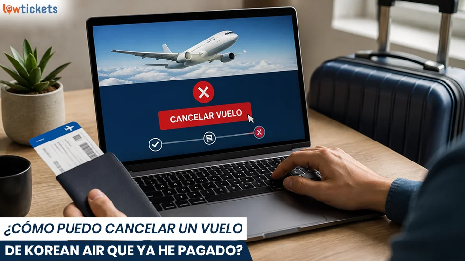 ¿Cómo puedo cancelar un vuelo de Korean Air que ya he pagado?