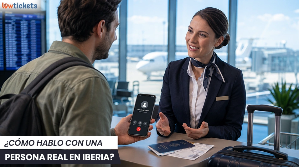 ¿Cómo hablo con una persona real en Iberia? 